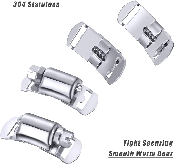 304 Stainless Steel Hose Clamp Assortment Kit DIY, Cut-To-Fit 12 FT Metal Strap8 Stronger Fasteners,Large Adjustable Worm Gear Band Hose Clamps Screw Clamps Duct Pipe Metal Clamp Strapping