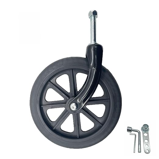 Wheelchair Accessories Caster Assembly with Steel Front Fork,Suitable for Installing 8 Inch Solid Casters.Widely Used in Most Manual Wheelchairs Black(1 Ea)