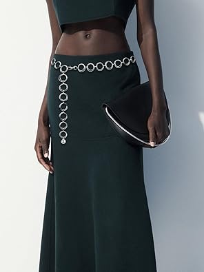 Women's Metal Waist Chain Adjustable Body Link Belts for Jeans Dresse