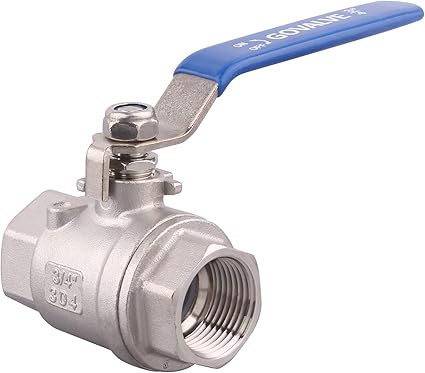 2-PC Ball Valve Stainless Steel - 34" NPT Female Full Port Ball Valve For water oil and gas