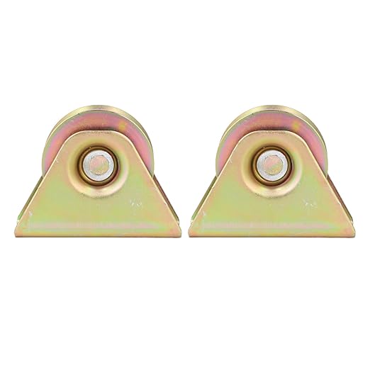 2Pcs Groove Pulley Wheel V Type Wall Mounted Alloy Steel Rope Blocks Rollers 48mm