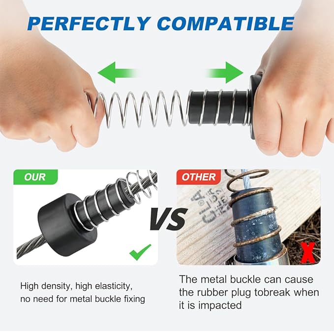 Zipline Spring Brake, 9.8ft Extra Long Heavy Duty Stainless Steel Zipline Brake Stopper, Zip Line Kit for Backyard Zipline Spring for 316 14 516 38 inch Cable