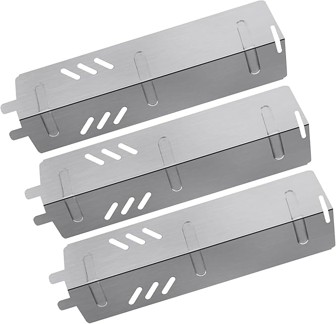 AJinTeby Stainless Steel Heat Plate Replacement for Gas Grill Model Backyard Backyard Grill, Uniflame Gas Grill, Walmart Expert Grill, RevoAce, BBQ Heat Shield Parts, 13 116" x 3 58"