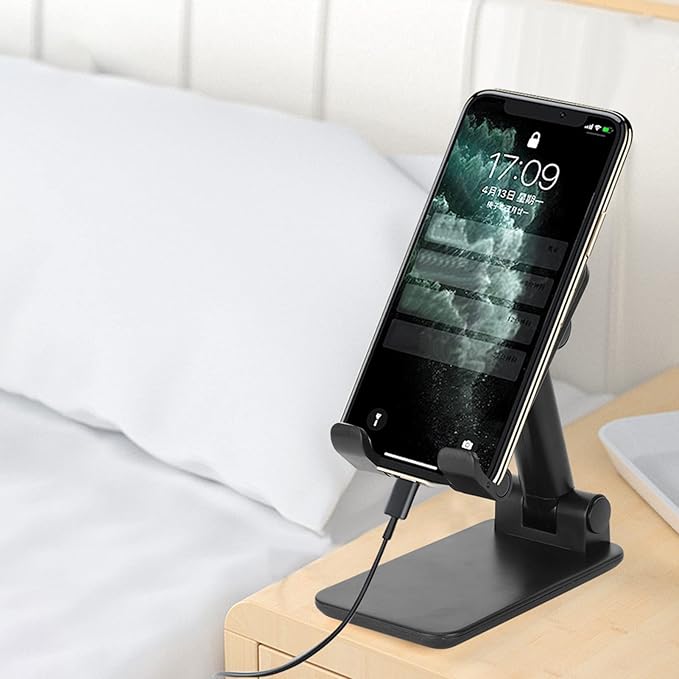 Lightweight Adjustable Tablet Stand, Ergonomic Phone Holder, Mobile Phone Holder for Tablet (Black)