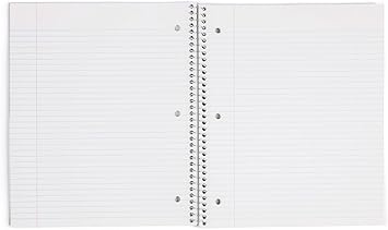 Mintra Office Durable Spiral Notebooks, 1 Subject, (White, College Ruled 3 pack), 100 Sheets, Poly Pocket, Moisture Resistant Cover, Strong Chipboard back, For School, Office, Business