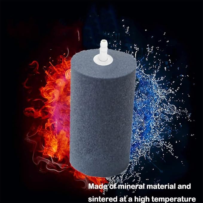 6-Pack Large Air Stones, Humongous 4 x 2 Inch Round Air for Aquarium, Hydroponics, Fish Tank, Koi Pond, Cylinder Bubble Diffuser for Pump, Growing System
