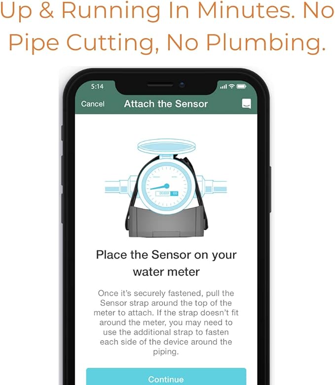 Flume2 Smart Home Water Monitor and Leak Detector Real-Time Water Usage Tracking, Easy Installation, No Plumbing Required