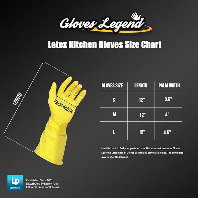 Size Large Yellow Household Kitchen Cleaning Dishwashing Reuseable Gloves