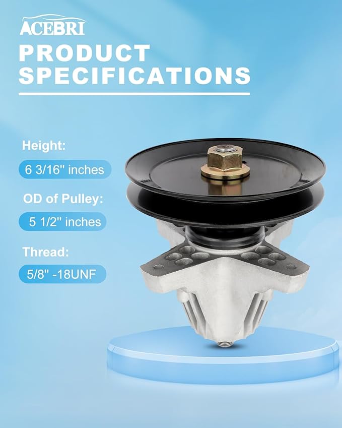 LT42 Spindle Assembly 618-06976 918-06976 Fits for MTD for Cub Cadet 42 inch Deck XT1-LT42 XT2-LX42 131PA1ZS099 CYT4220 618-06976A 918-06976A Deck Spindle
