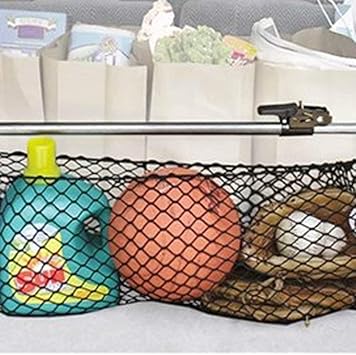 KEEPER Ratcheting Cargo Bar - Rubber, Black/Silver, Adjustable from 40"-70" - Comes with 60 x 24 Storage Net (5060), For Truck