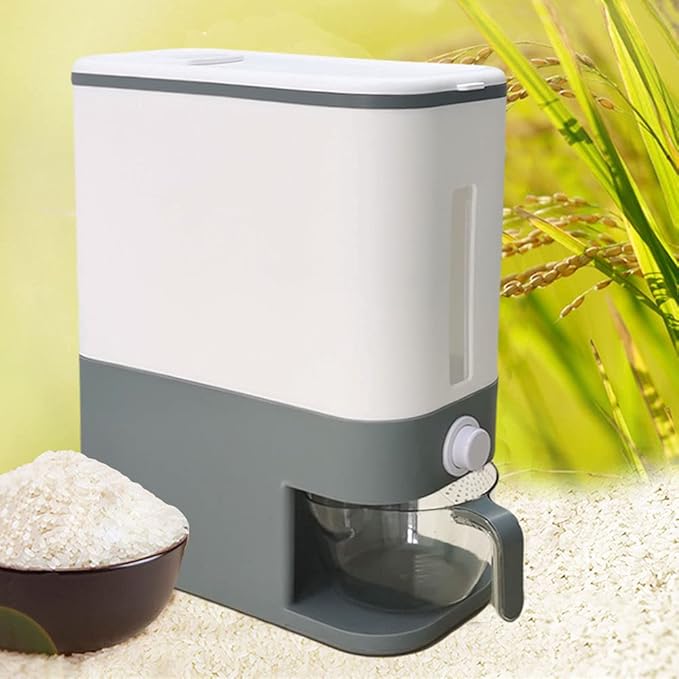Airtight Rice Storage Container, 22LB Moisture-Proof Food Organizer, Durable Grain Bucket for Kitchen, Ideal for Rice, Beans, and More, Waterproof Design