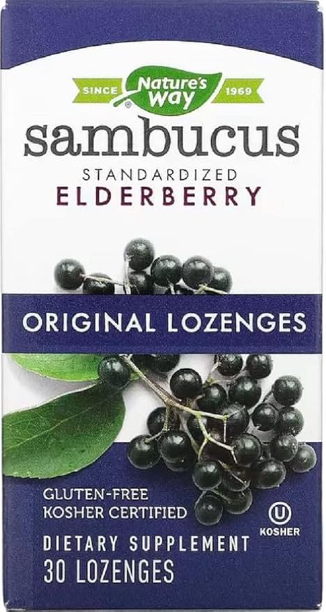 Nature's Way, Original Sambucus, Standardized Elderberry Lozenges, 30 Lozenges. Pack of 1