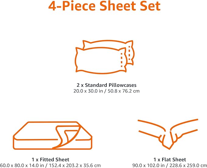 Basics Lightweight Super Soft Cooling, Easy Care Breathable Wrinkle Free Microfiber Comfortable 4-Piece Bed Sheet Set with 14-Inch Deep Pockets, Queen, Taupe, Solid