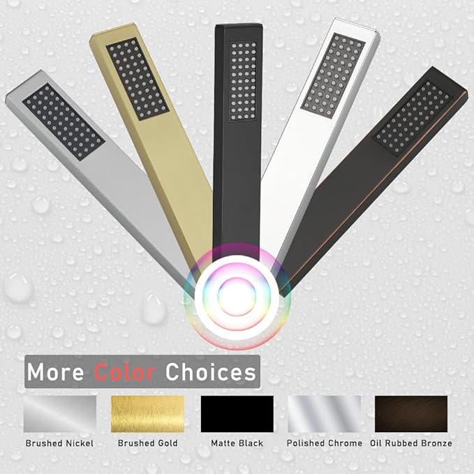 Hand Shower Wand Handheld Shower Spray High Pressure Single Function Luxury Hand Showerhead Brushed Gold