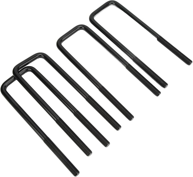 Rear Suspension U Bolt, 10in Black Steel Rear Axle U Bolts Heavy Duty Bend U Bolts Replacement for 1500