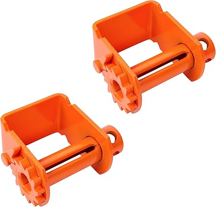 2 Pack Sliding Winch, Heavy Duty Sliding Winch for Flatbed Trailers, Trucks and Winches, Painted Durable Carbon-Steel Construction, Standard Sliding Tie Down Winch (Orange)
