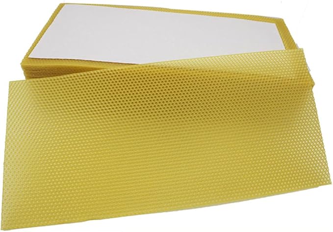 Beehive Waxed Coated Foundation Sheet 30pcs Honeycombs Bee Wax Nest Foundation Bee Keeping Supplies Non-Toxic Deep Hive Sheets(8 13 x 16 57 Inch)
