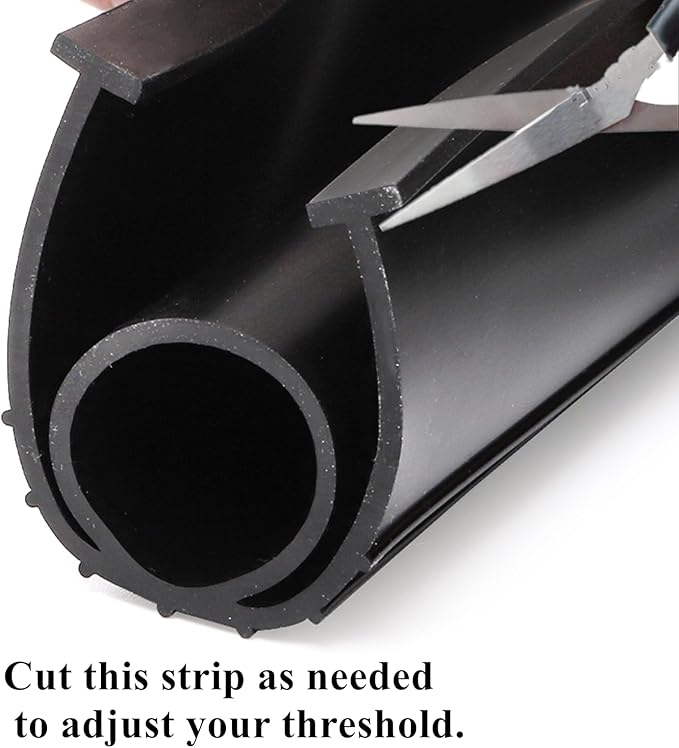 Yopay 20Ft Garage Door Seals Bottom Rubber, Heavy-Duty Weather Stripping Kit, Universal T Ends Threshold Buffering Sealing Rubber, 3 3/4 Inch Width