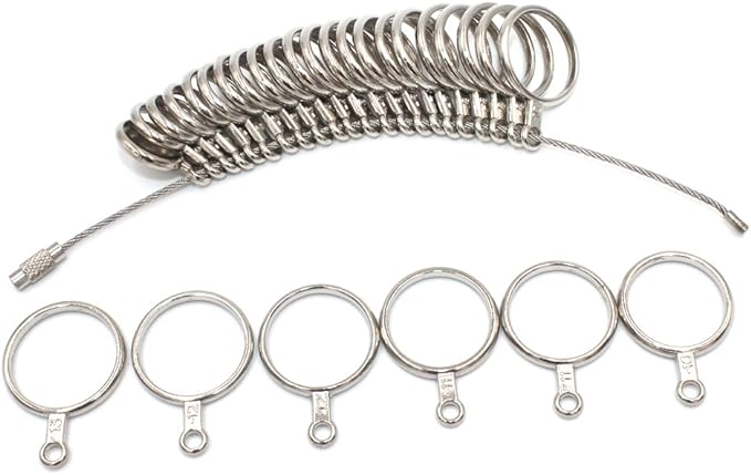 Ring Sizer Measuring Tool Set Metal Finger Sizing Gauge Rings Measurement Tool for Women Men US Size 0-13 with Half Size