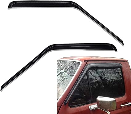 Lightronic WV92068 Outside-Mount Side Window Visor Deflector Rain Guard, Dark Smoke, 2-Pieces Set, Fit 1980-1996 Ford Bronco, 1980-1996 F-150/F-250/F-350, 1997 F-250 HD, Regular Cab/SuperCab/SuperCrew