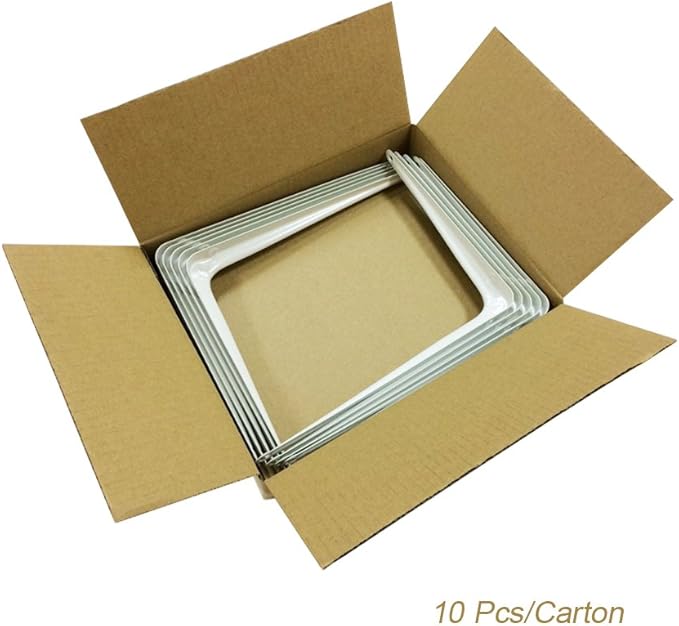 Shelf Brackets White 8 x 10 inch Pack of 10 Wall L-Bracket Supports for Hanging DIY Shelves Metal Steel Heavy Duty Strength 52lbs