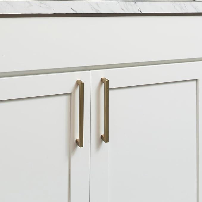 Hickory Hardware Solid Core Kitchen Cabinet Pulls, Luxury Cabinet Handles, Hardware for Doors & Dresser Drawers, 12 Inch Hole Center, Elusive Golden Nickel, Skylight Collection(Pack of 1)