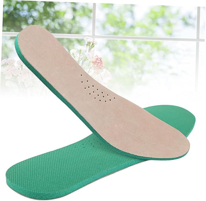 NOLITOY Leather Shoes Insoles Breathable Sports Insoles Odor Eaters Pigskin Absorption Insoles for High Arch Support