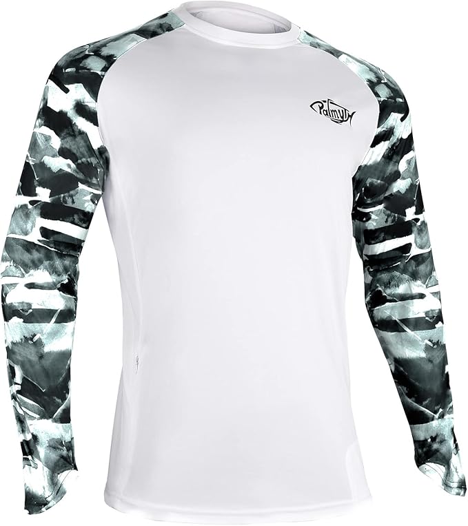 Palmyth Fishing Shirt for Men Long Sleeve Sun Protection UV UPF 50 T-Shirts with Pocket