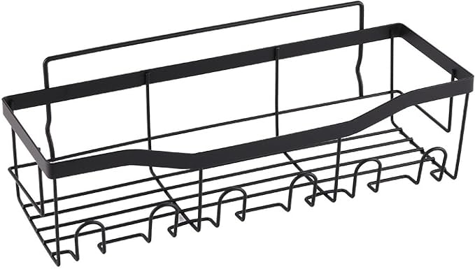 Non-perforated bathroom storage shelves, black shower racks, toilet wall mounted shelves, wash storage, five-piece stainless steel bathroom organizers, Toothbrush holder