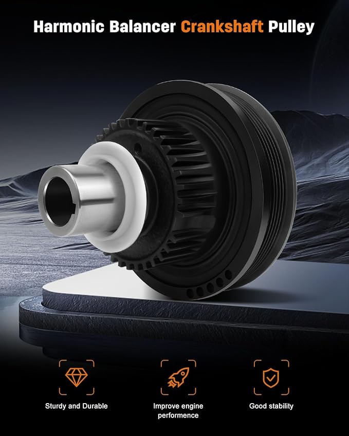 OCPTY Engine Harmonic Balancer Crankshaft Pulley Replacement For Ford Ranger 2001-2011, Explorer 2003-2010,Explorer Sport Trac 2003-2010,Mustang 2005-2010,For Mercury Mountaineer 2003-2010 2L2Z6B321AA