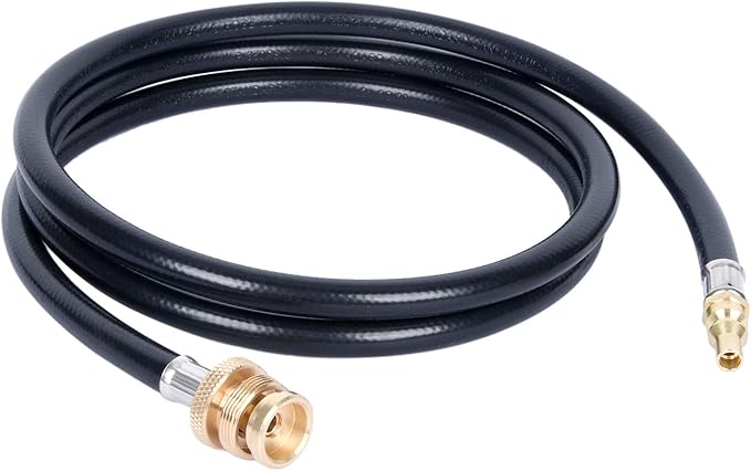 GasSaf 6FT Quick Connect Propane Hose for RV to Grill, 14" Quick Disconnect Lp Gas Line Connects 1 lb Portable Appliance to RV
