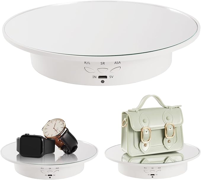Rotating Display Stand Turntable Stand Spinning Stand for Product Shows White