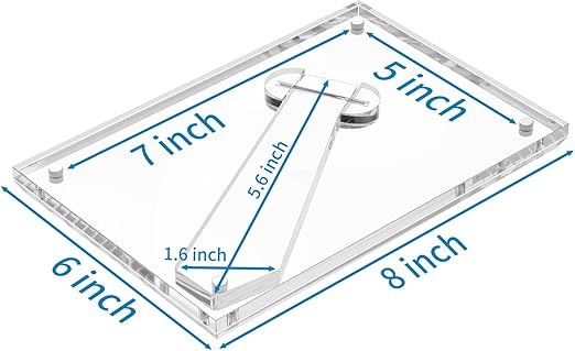 AITEE 5x7 Acrylic Picture Frames 3 Pack, Clear Picture Frames with Stand, Magnetic Frame Acrylic Lucite Frameless Transparent Cubes Floating Gift for Home Office Desktop Display Horizontally or