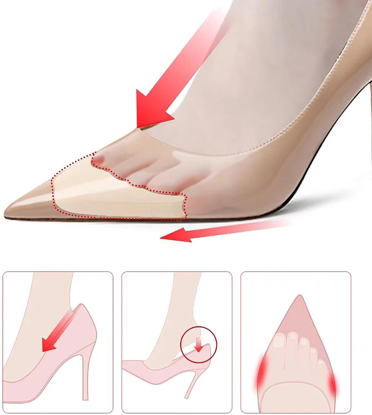 Height Increase Insoles – Sponge Comfort Fit | 1pcs Toe | Shoe Lift | Invisible Height Elevator Inserts | for Shoe Increase Support Comfort Walking and Daily Footwear Enhancement Use