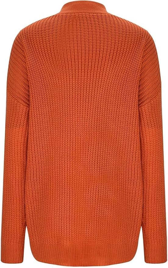 Women's Cut Out V Neck Knit Sweater Jumper Oversized Casual Long Sleeve Fall Pullover Tops