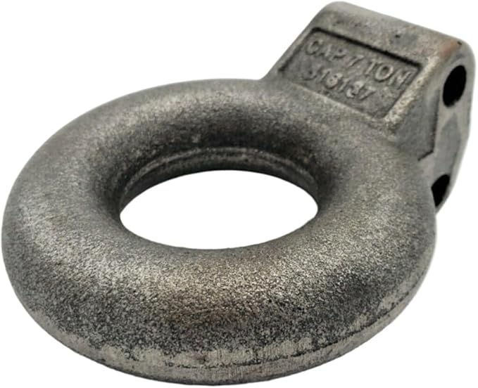 3" Adjustable Pintle Coupler Lunette Eye Trailer Hitch Forged Tow Ring Military