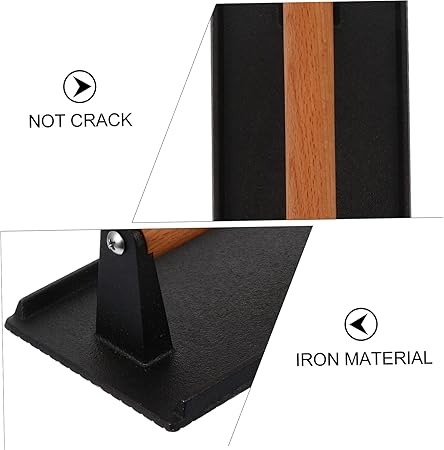 Multi-Function Meat Press Cast Iron Plate Burger Press for Steak Grill Comfortable Grip