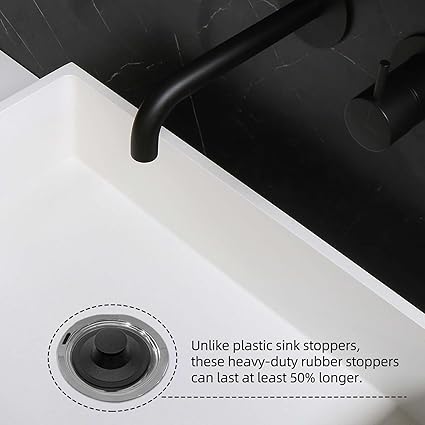 (2 Pack) Exact Replacement for InSinkErator STP-PLSTPPL Black Rubber Sink Stopper for Garbage Disposal Compatible with Standard 3-12" Drains from Kohler, Waste King, Whirlpool, and More