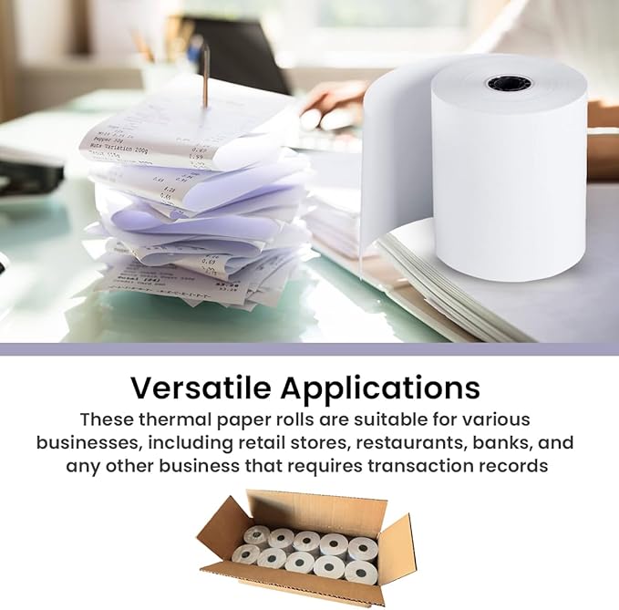3 18" x 230' Thermal Paper Rolls - Comes in Bright White Color - Crisp Clear Images - BPA Free - Ideal for POS System (10 Rolls Per Case)