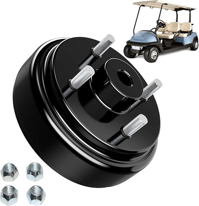 Golf Cart Brake Drum Hub Assembly Compatible with EZGO TXT 1982-Up Electric Vehicles Models,Replaces 19186-G1 19186-G1P 17082-G2 17298-G1