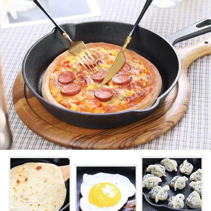 Cast Iron Pans, Pan Sauté Kitchen Pan, Cast Iron Skillet with Handle (8 Inch)