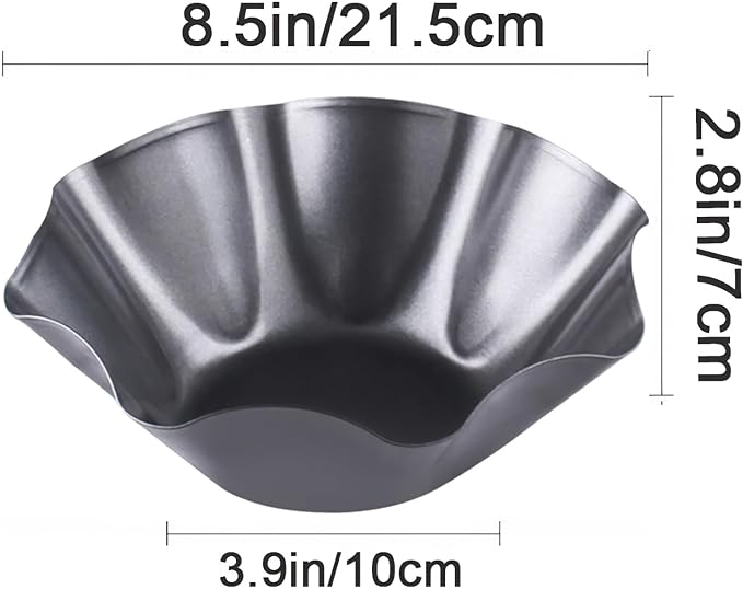 2 Pack 8.5" Nonstick Large Taco Shell Bowl Ai Carbon Steel Tortilla Maker Shell Pans Baking Molds Tostada for Frying Salad Bowls