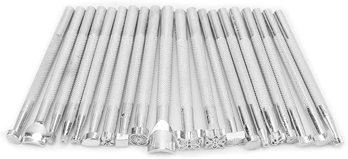 20 Pcs Multi Shape Leather Stamp Punch Tool Set Leather Craft