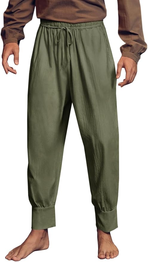 Mens Medieval Renaissance Pants Viking Pirate Mercenary Gothic Costume Cosplay Navigator Trousers