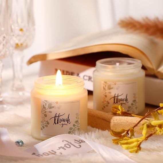Coume 10 Pcs Employee Appreciation Gift for Teacher Soy Wax Scented Glass Jar Candles 3.5 oz Thank You Gift for Baby Shower Women Wedding Bridal Shower, 10 Fragrance(Fresh Scent)