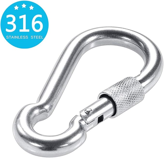 PROND Locking Carabiners, Heavy Duty Carabiner, 316 Stainless Steel Screw Lock Carabiner Hooks