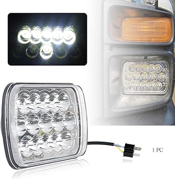 Cnamid5 45W Rectangular 7x6 inch LED Headlight Replacement Headlamp 6054 H6014 H6052 H6054 Headlights