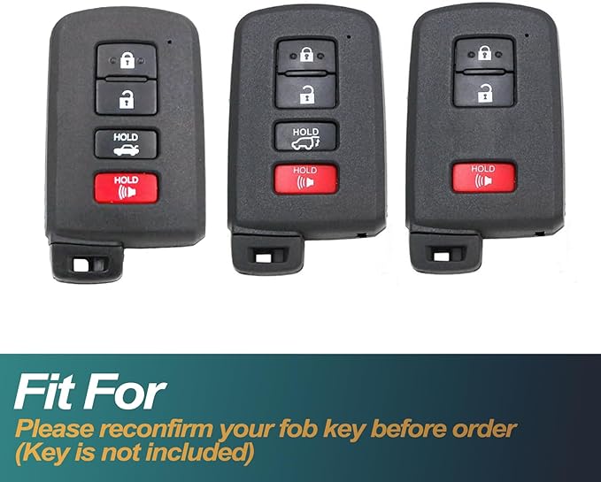 FEYOUN Key Fob Cover Compatible with Toyota Avalon Camry Corolla RAV4 Sequoia Highlander 4Runner Smart 4 Buttons TPU Remote Keyless Key Fob Case Protection Shell Accessories, White