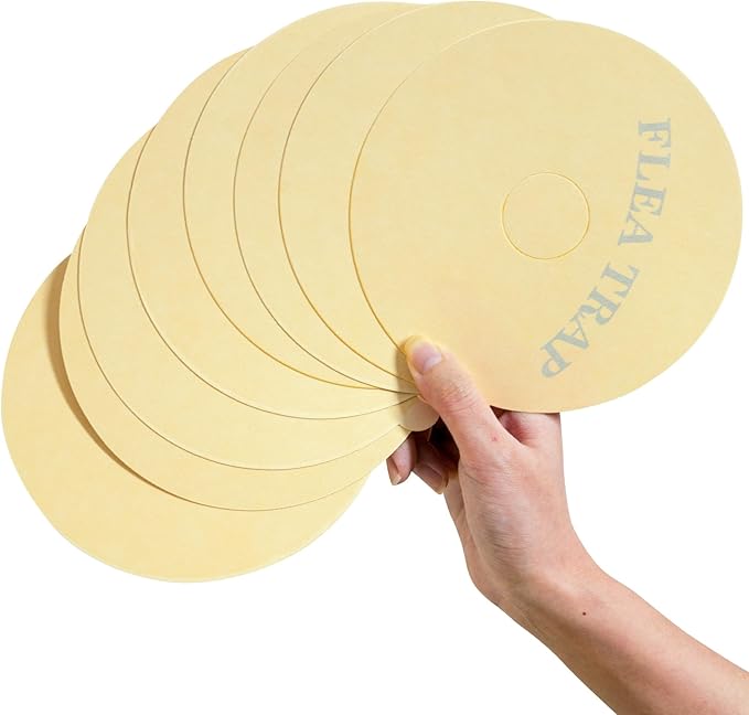 8 Pcs Flea Trap Refills Flea Sticky Pads Refills Discs for Indoor Flea Trap Catcher - 6 Inch