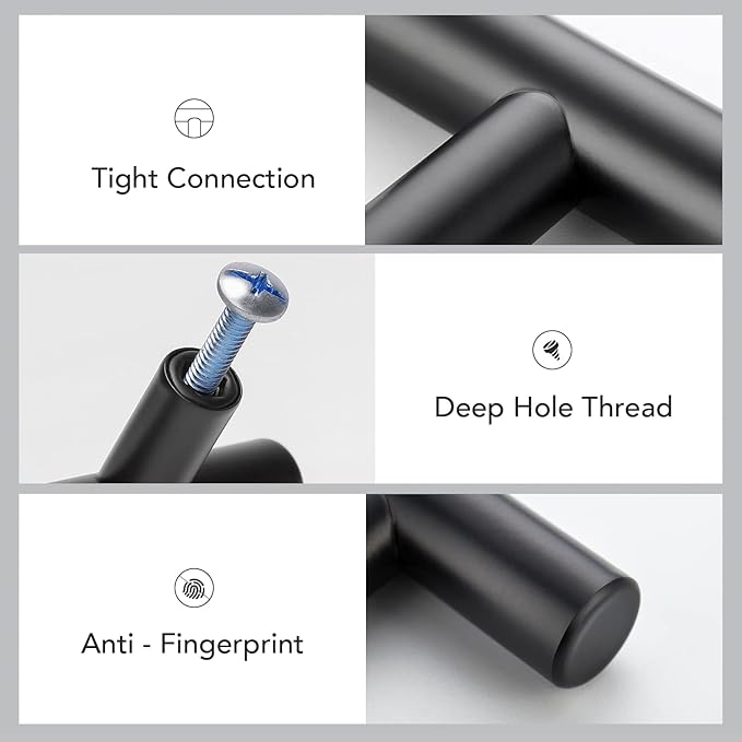 Home Expert 5 Inch Cabinet Pulls Black Cabinet Handles Kitchen Cabinet Hardware 3 Inch Hole Center 10 Pack